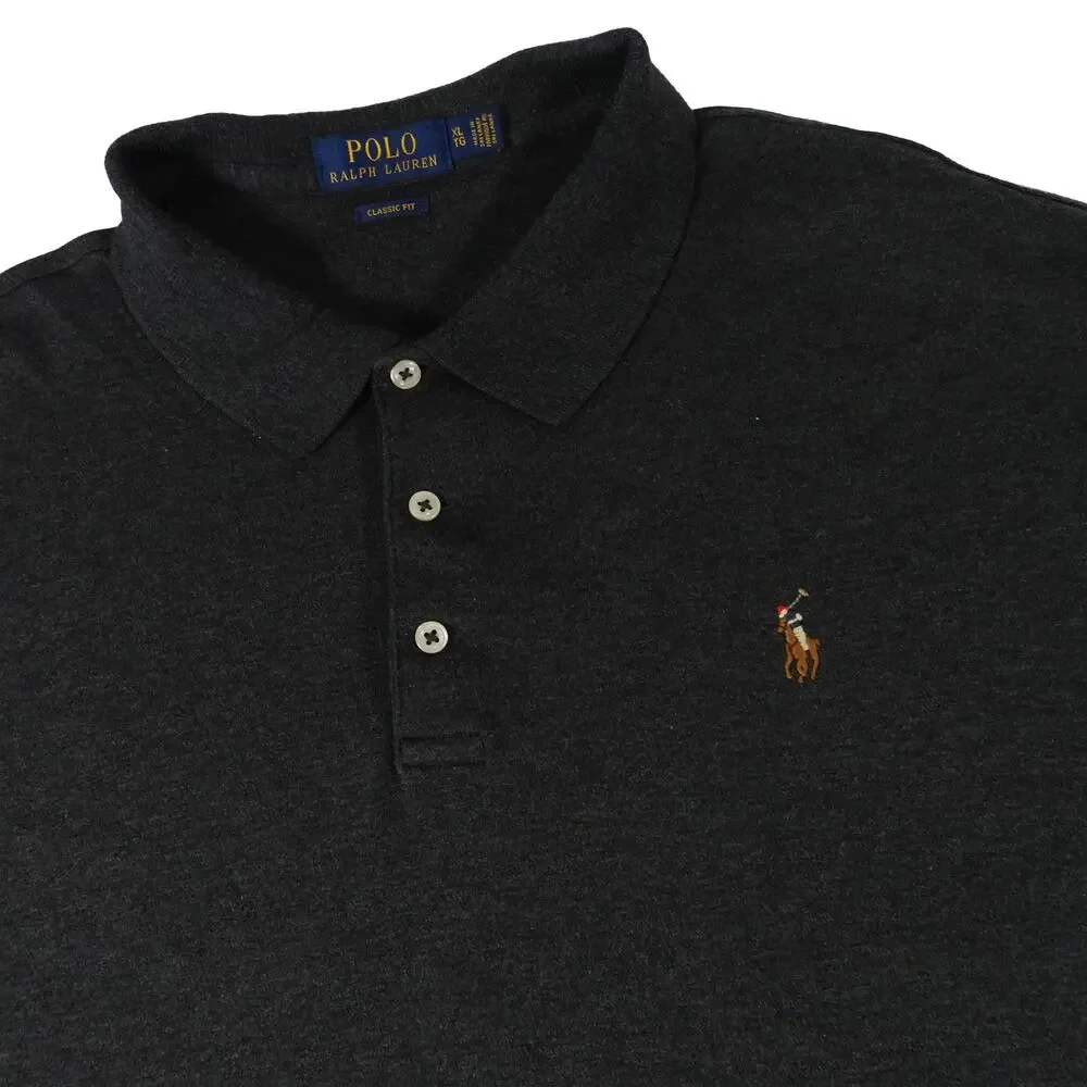 Ralph Lauren Flesh Pony Gray Golf Polo Shirt Men's Classic Fit XL